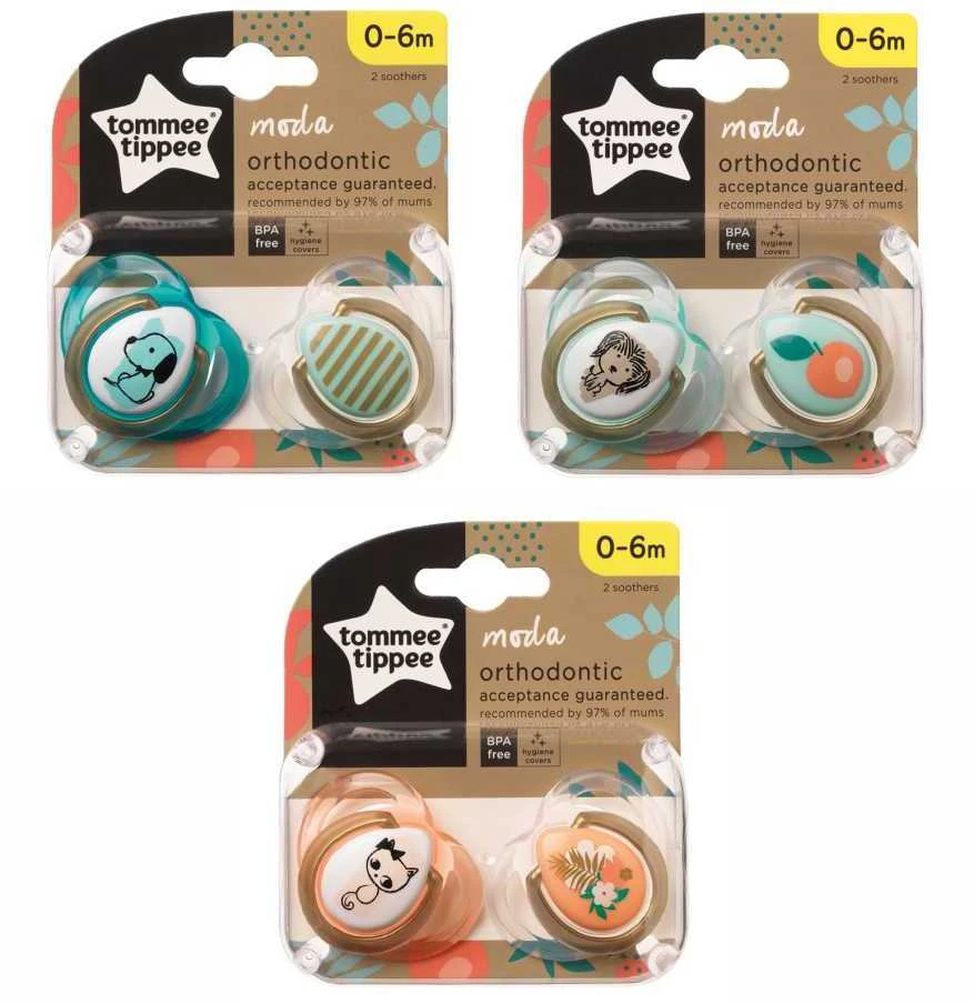 TOMMEE TIPPEE 0-6 mėn.Closer to Nature MODA čiulptukai, 2 vnt.