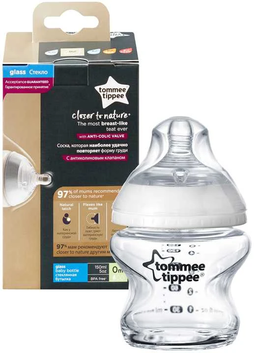 TOMMEE TIPPEE stiklinis buteliukas CTN 150ml 0m+ 42243777