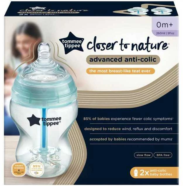 TOMMEE TIPPEE buteliukai ANTI-COLIC, 260 ml, 2 vnt., 42252586