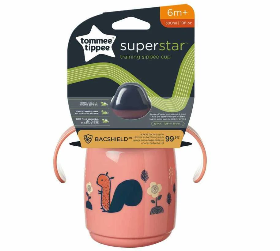 TOMMEE TIPPEE 300 ml 6+ mėn. WEANING SIPPEE puodelis – gertuvė, rožinė
