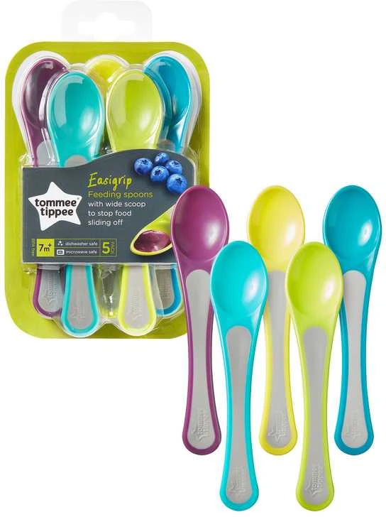 TOMMEE TIPPEE 7+ mėn. šaukšteliai Sidabrinis, 5 vnt.