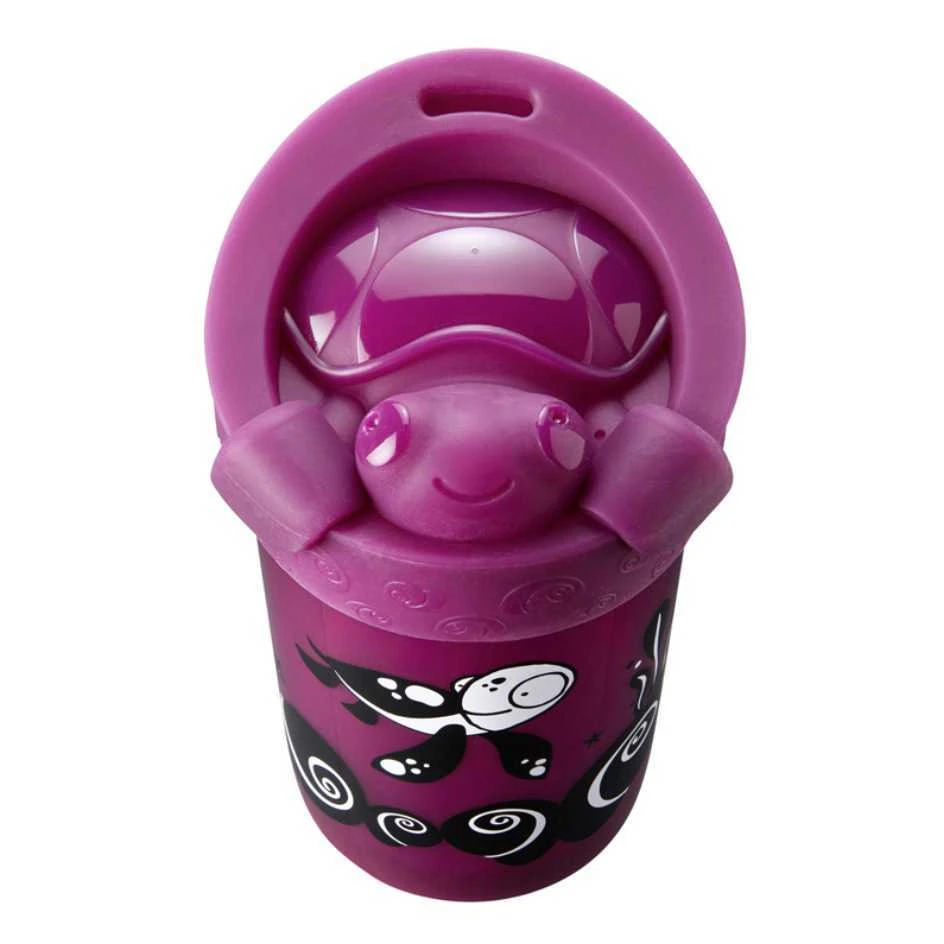 TOMMEE TIPPEE prilimpantis puodelis nuo 18 mėn. NO KNOCK, violetinis, 300 ml