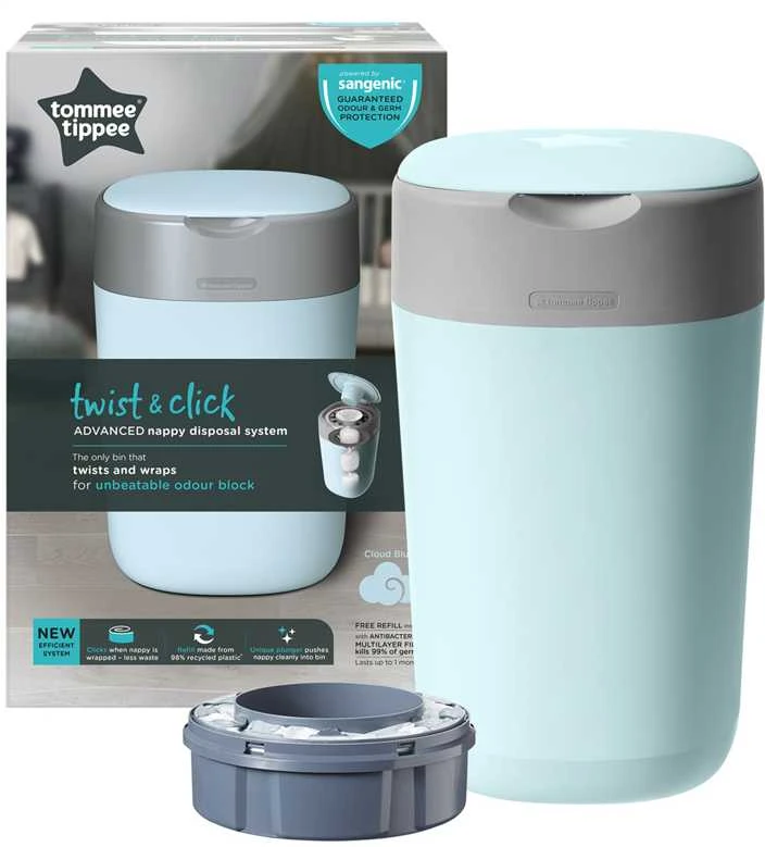 TOMMEE TIPPEE konteineris sauskelnėms Sangenic Twist&Click, žydras, 85100302