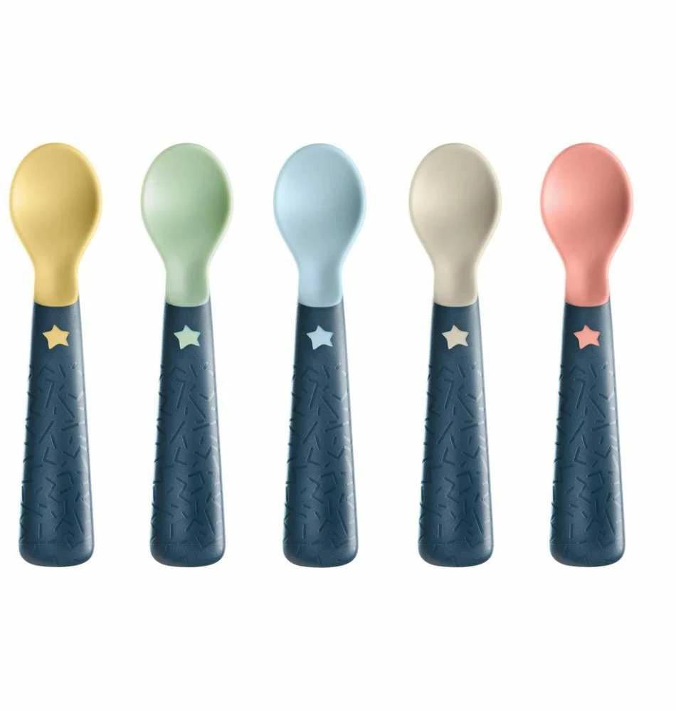 TOMMEE TIPPEE pirmasis maitinimosi šaukštas, mixcolor, 4 mėn+, 5 vnt., 44718920