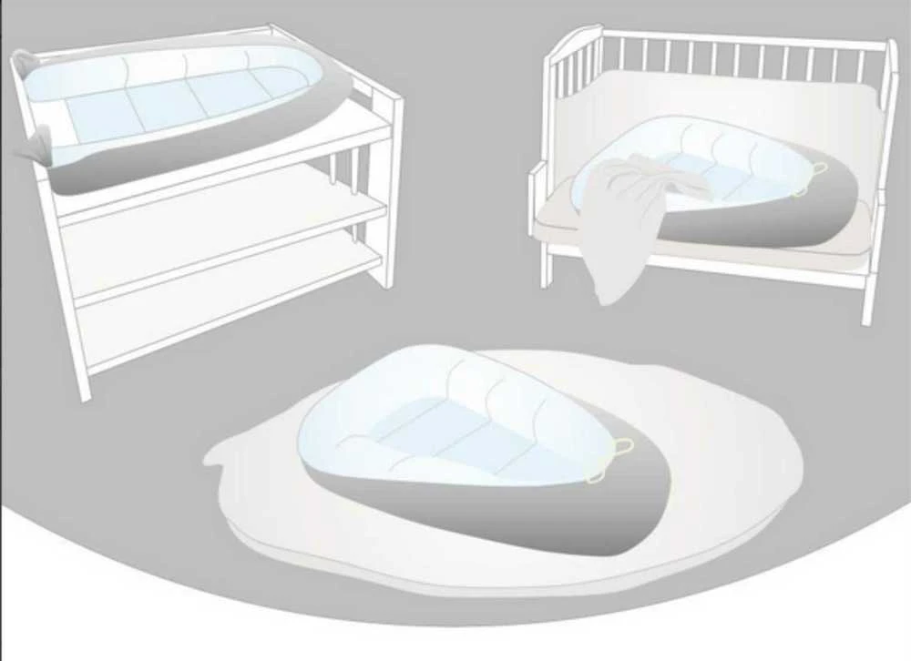 Tuttolina lizdelis naujagimiui Cocoon, Wafel, mėtinis-baltas