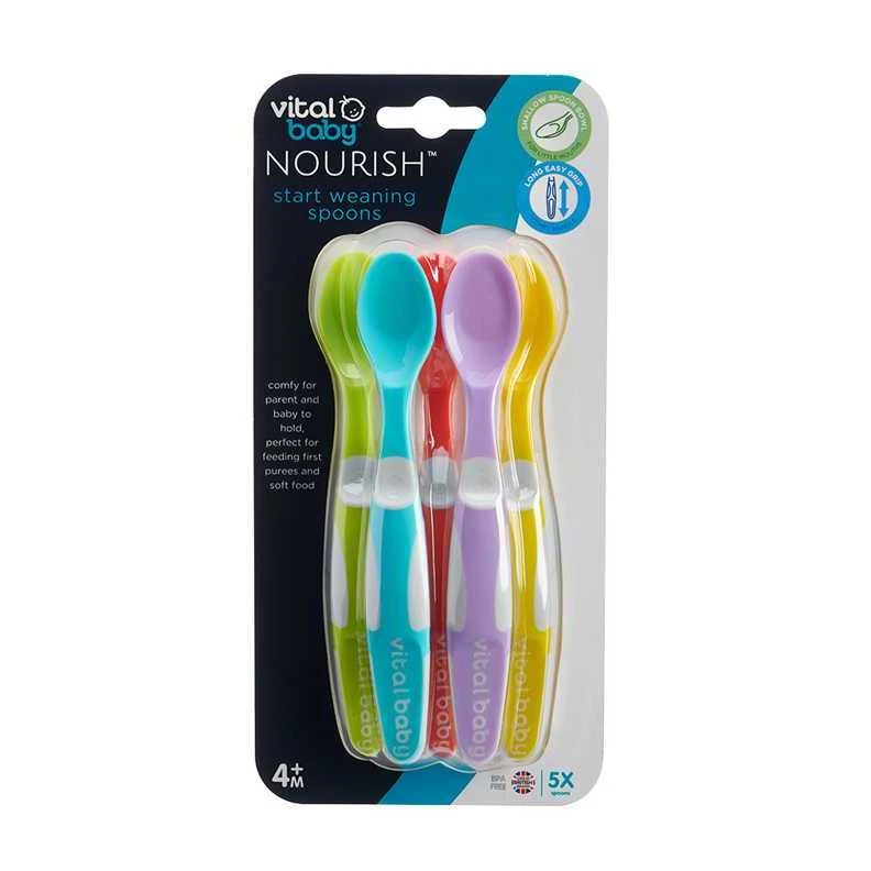 VITAL BABY 4+ mėn. lankstūs šaukšteliai NOURISH, 5 vnt.