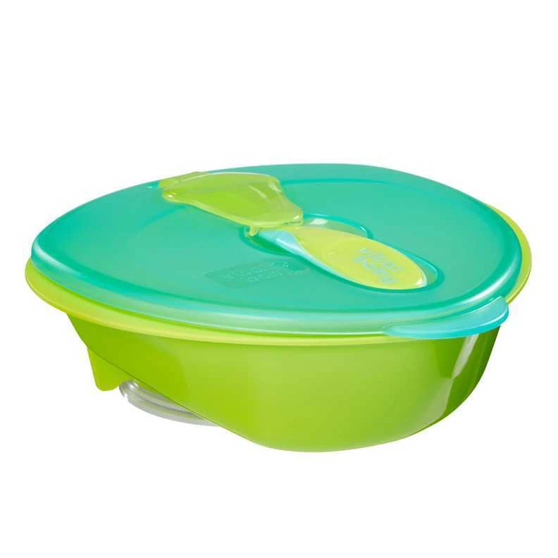 VITAL BABY NOURISH dubenėlis su siurbtuku, dangčiu ir šaukšteliu POP, žalias