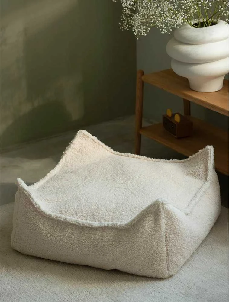 WIGIWAMA kvadratinis pufas CREAM Baltas