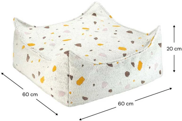 WIGIWAMA kvadratinis pufas TERRAZZO, Marble