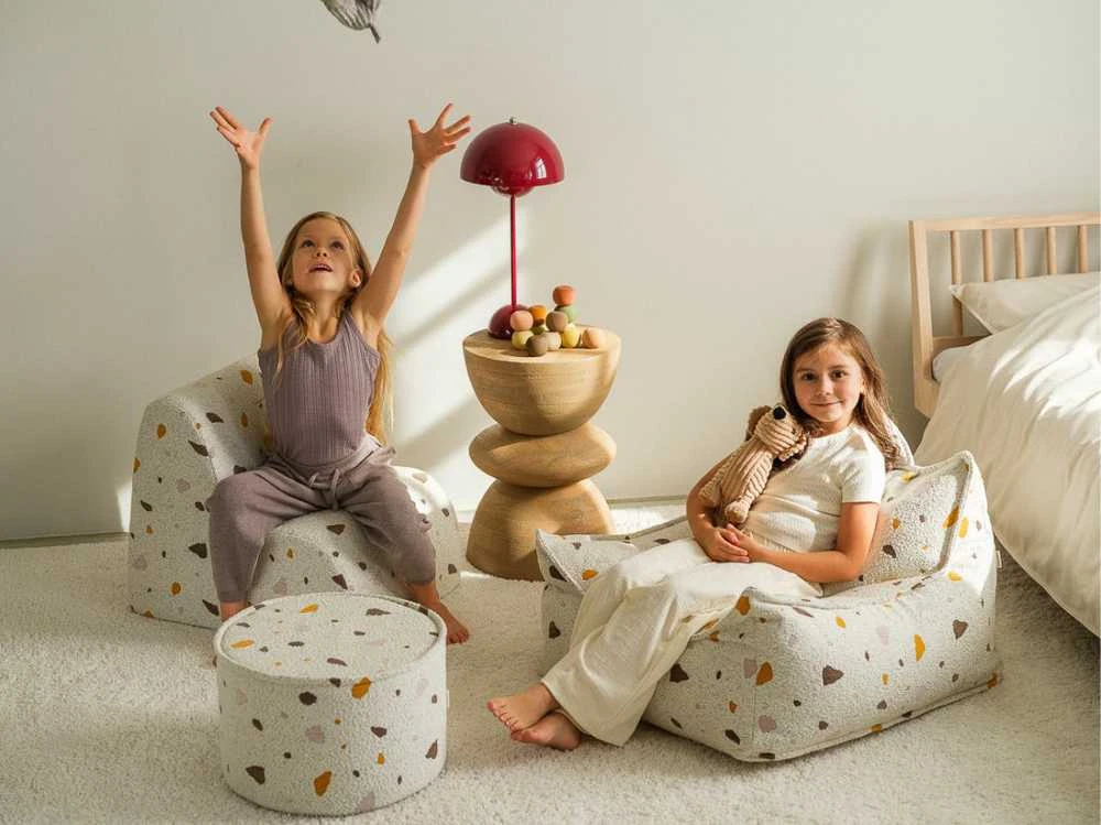 WIGIWAMA kvadratinis pufas TERRAZZO, Marble