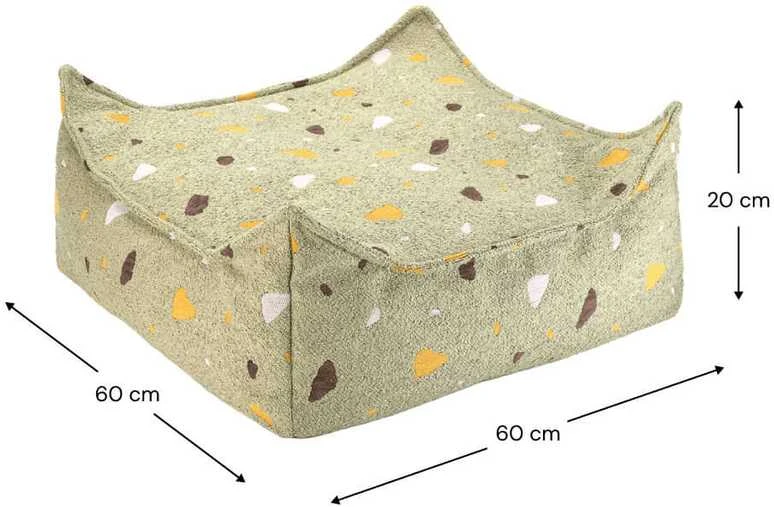 WIGIWAMA kvadratinis pufas TERRAZZO, Moss