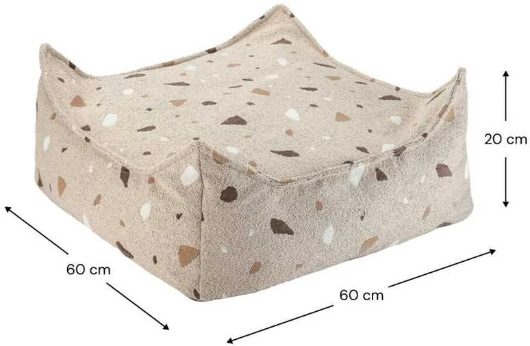 WIGIWAMA kvadratinis pufas TERRAZZO, Sand