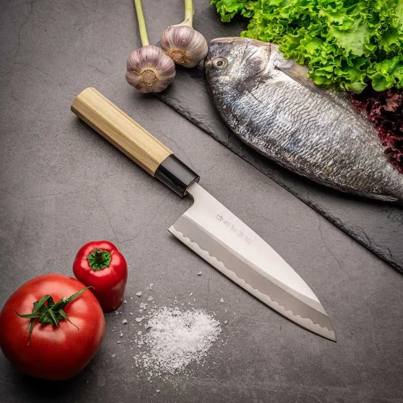 Satake Cutlery Mfg Japoniškas Deba peilis Satake Carbon steel