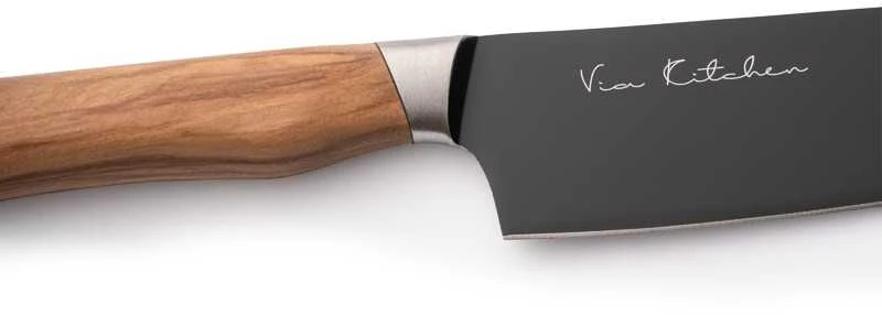 Satake Cutlery Mfg Japoniškas šefo peilis Santoku Satake Olive Juodas