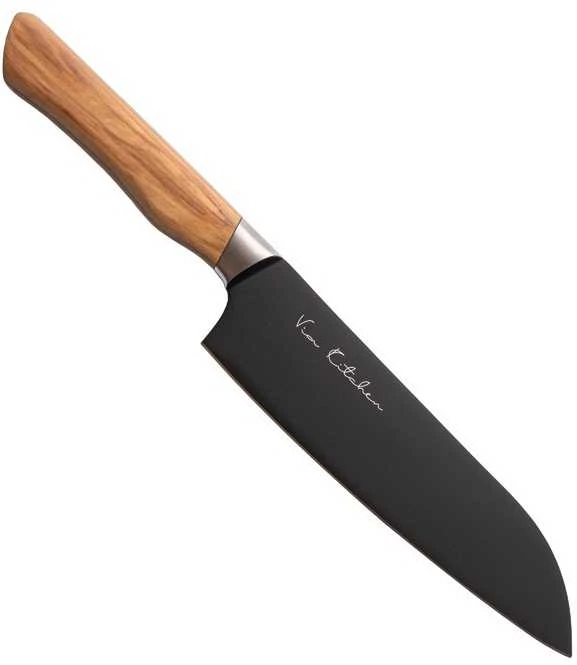 Satake Cutlery Mfg Japoniškas šefo peilis Santoku Satake Olive Juodas