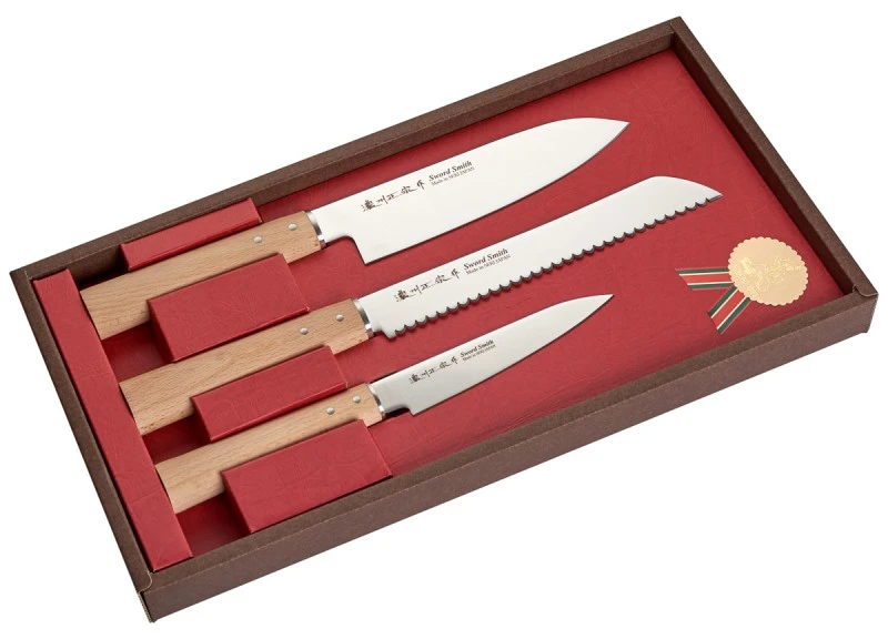 Satake Cutlery Mfg Japoniškų peilių rinkinys Satake Masamune Saku 3vnt