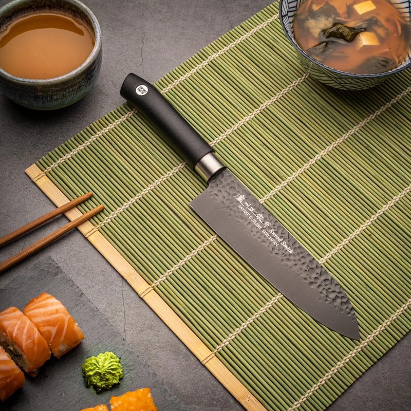 Satake Cutlery Mfg Japoniškas Santoku peilis Satake Tsuchime Titanium