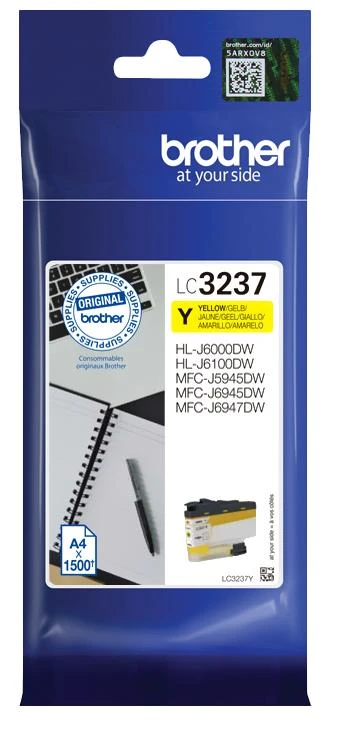 Rašalo kasetė BROTHER LC3237Y TONER Geltonas 1500