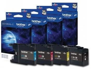 BROTHER VERTINGAS PAKETAS (LC-1280XL JUODA/ŽYRA/MĖLYNA/GELONIJA)