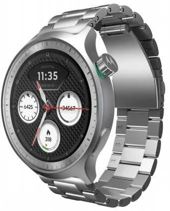 Išmanusis laikrodis Motorola Moto Watch 3.63 cm (1.43") OLED 47 mm Digital Jutiklinis ekranas Sidabrinis GPS (satellite)