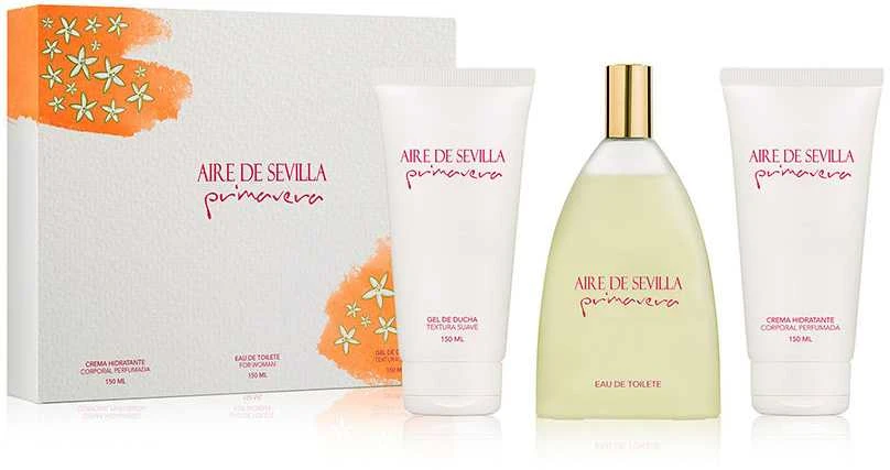 "Aire De Sevilla Primavera" tualetinio vandens purškiklis 150 ml, 3 dalių rinkinys moterims