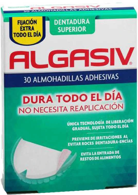 "Algasiv" dantų protezų fiksatorius, užplombuojantis 30 viršutinių dalių
