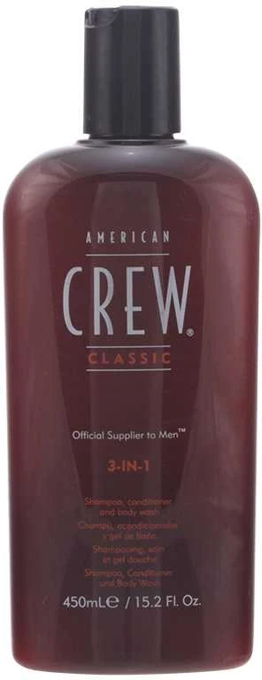 Šampūnas, kondicionierius ir dušo želė American Crew 3in1 Šampūnas, Conditioner, Kūno prausiklis 450ml
