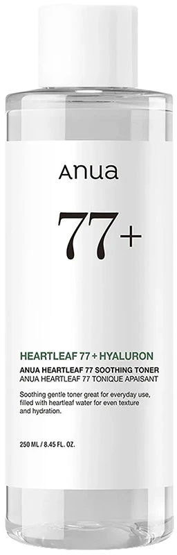 Anua Heartleaf 77+ Hyaluron Soothing Toneris raminamasis veido tonikas, 250 ml