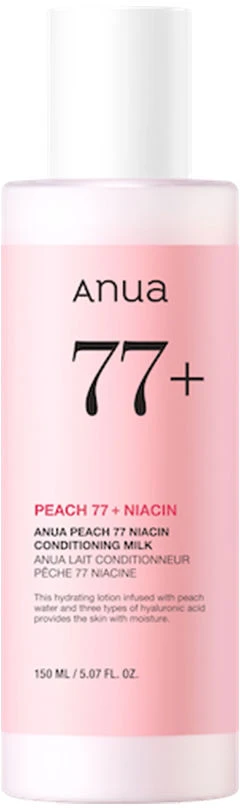 Anua Peach 77% Niacin Conditioning Milk Drėkinamasis pienelis su persikų ekstraktu, 150 ml