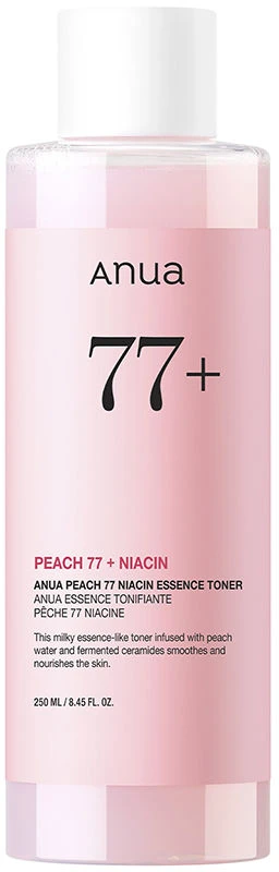 Anua Peach 77 Niacin Essence Toner Veido tonikas su persikų ekstraktu ir niacinamidu, 250 ml