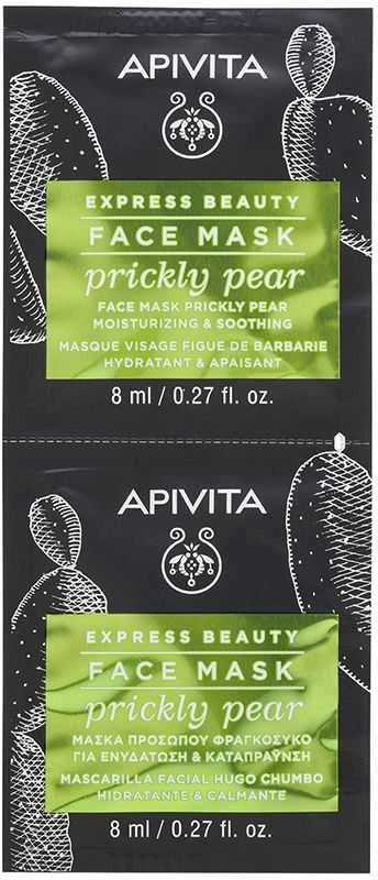 Drėkinamoji ir atgaivinanti kaukė Apivita su dygliuota kriauše 2x8ml