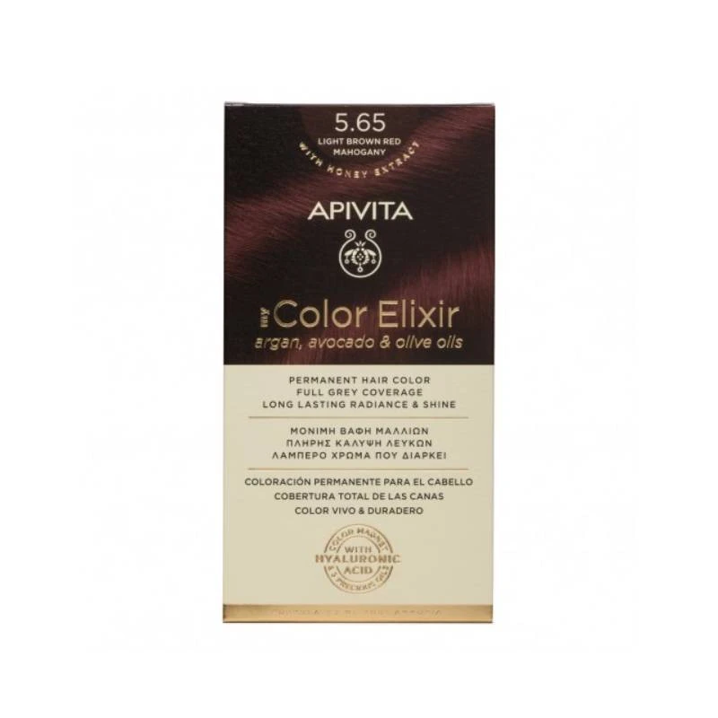 Ilgalaikiai plaukų dažai Apivita MY COLOR ELIXIR, 5.65 Light Brown Red Mahogany