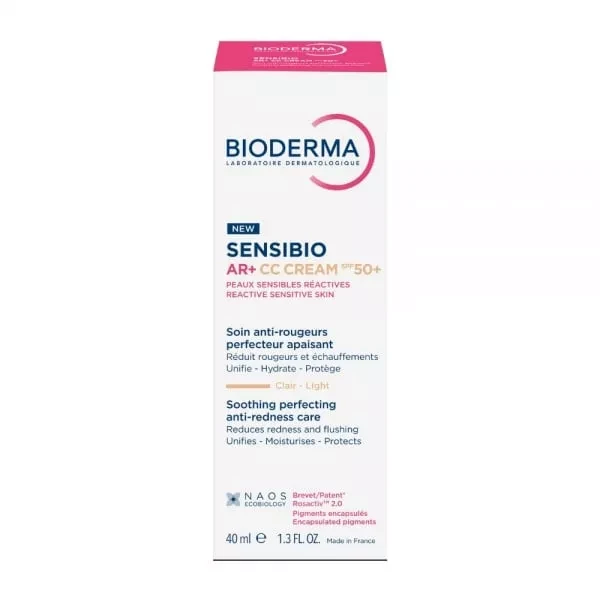 Apsauginis kremas nuo saulės Bioderma Sensibio AR+ CC SPF50+, 40 ml