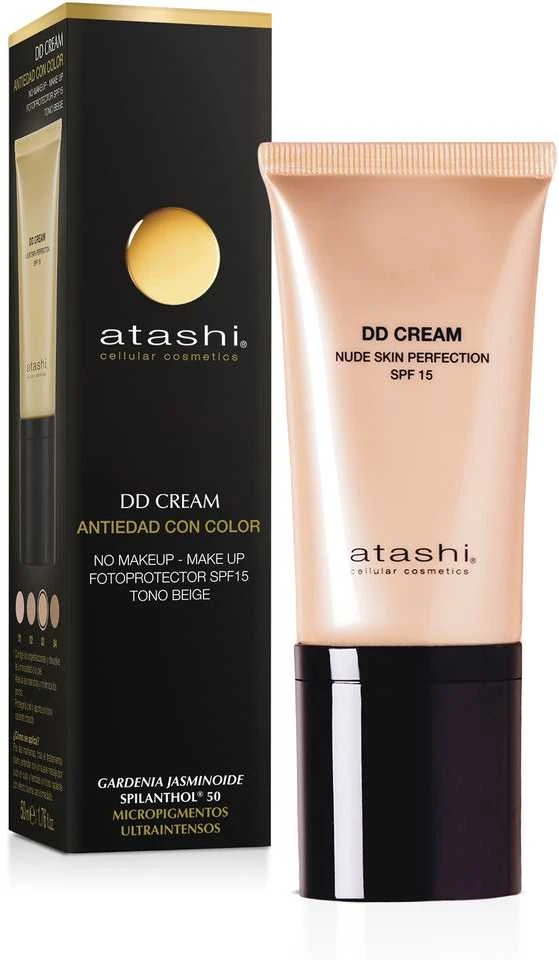 Apsauga nuo saulės su spalva Atashi Celullar Cosmetic Spf 15 DD Kremas Rusvai gelsva 50 ml