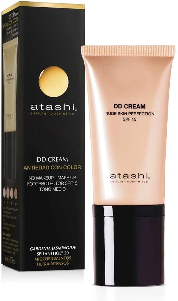 Apsauga nuo saulės su spalva Atashi Celullar Cosmetic Spf 15 DD Kremas 50 ml Vidutinis