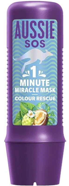 Aussie Hair SOS 1 Minute Miracle Color Rescue Mask kaukė dažytiems plaukams, 250 ml