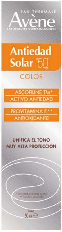 "Avene Solar Anti-Aging Color Spf50 +" UV apsauga 50ml