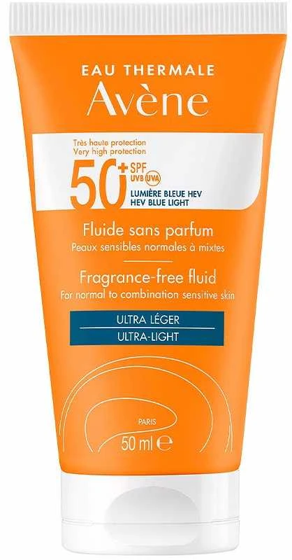 apsauginis veido kremas Avène Unscented Fluid SPF 50+ 50ml