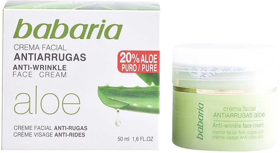 Babaria natūralus veido kremas nuo raukšlių Aloe Vera 50ml