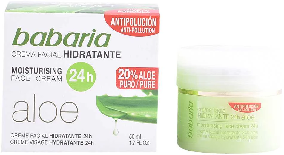 Babaria Aloe Vera Face Kreminis drėkinantis veido kremas, 50 ml