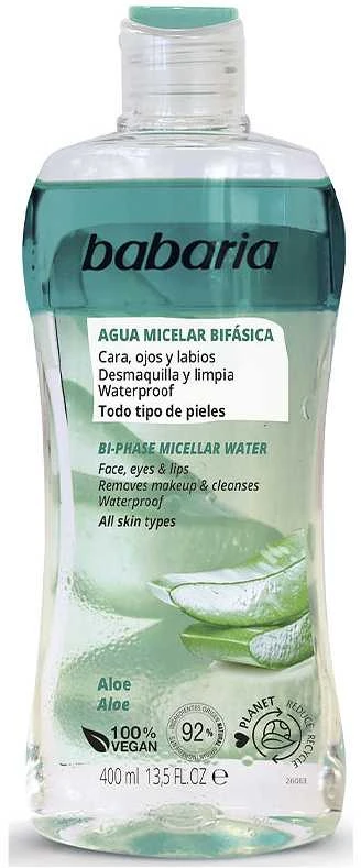 Dvifazis micelinis vanduo BABARIA Aloe 400ml