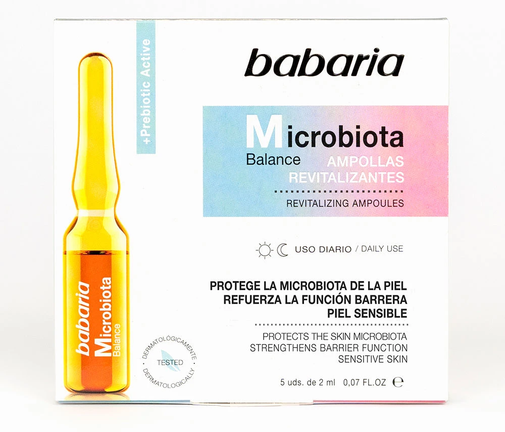 "Babaria Microbiota Balance Pagerinamosios atgaivinančios ampulės jautriai odai Kasdienio naudojimo" 5un