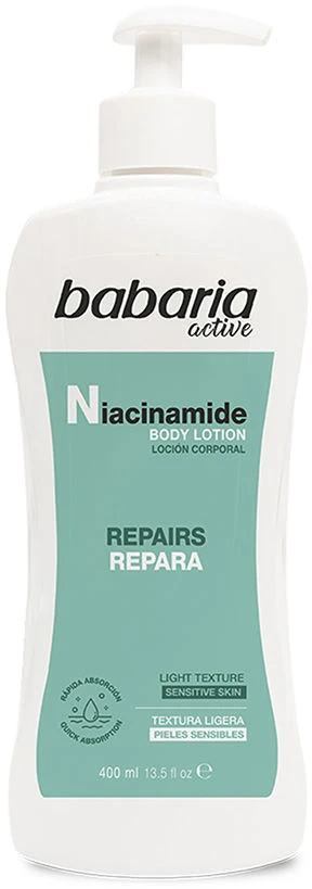 Babaria Active Niacinamide Locion Corporal Pieles Sensibles Con Difusor, 400 ml