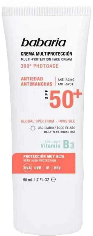 "Babaria' Saulės daugiafunkcinis apsauginis kremas nuo pigmentinių dėmių Spf50 50ml