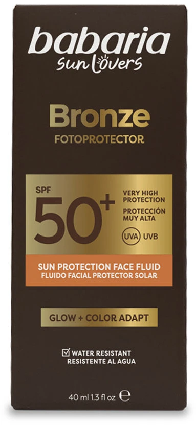 Babaria Sol Bronze Facial Fluido Solar Fotoprotector Glow Color Spf50, 40 ml