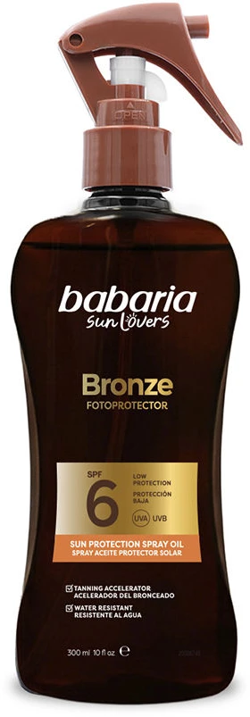 Babaria Sol Bronze Aceite Protector Solar Zanahoria Purškiklis Spf6, 300 ml