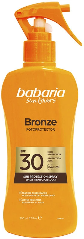 Babaria Sol Bronze Protector Solar Aloe Purškiklis Spf30, 200 ml