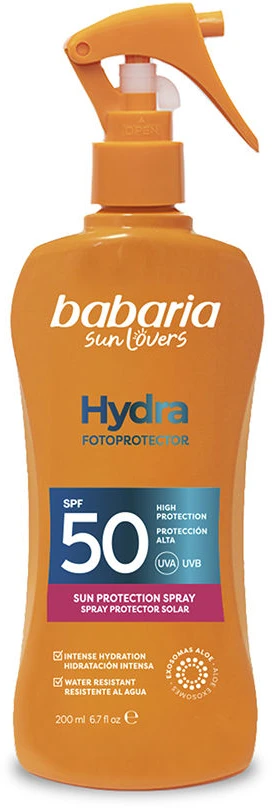 Babaria Sol Hydra Protector Solar Aloe Sfp50 Purškiklis, 200 ml