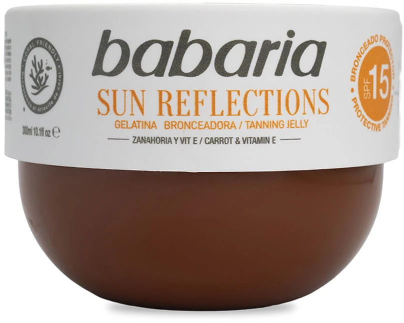 Babaria Sun Reflections Tanning Jelly Protective Tanning apsauginė įdegio priemonė Spf15, 300ml