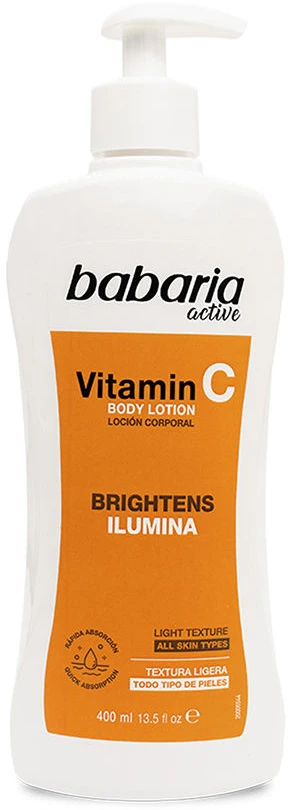 Babaria Active Vitamin-C Locion Corporal Todo Tipo De Pieles Con Difusor, 400 ml